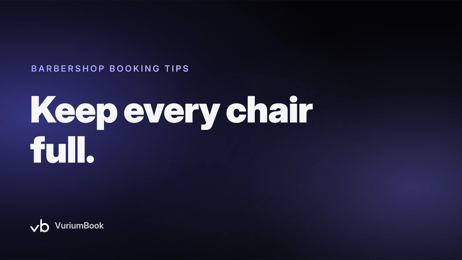 Bold white headline on dark background with violet accent bar left side