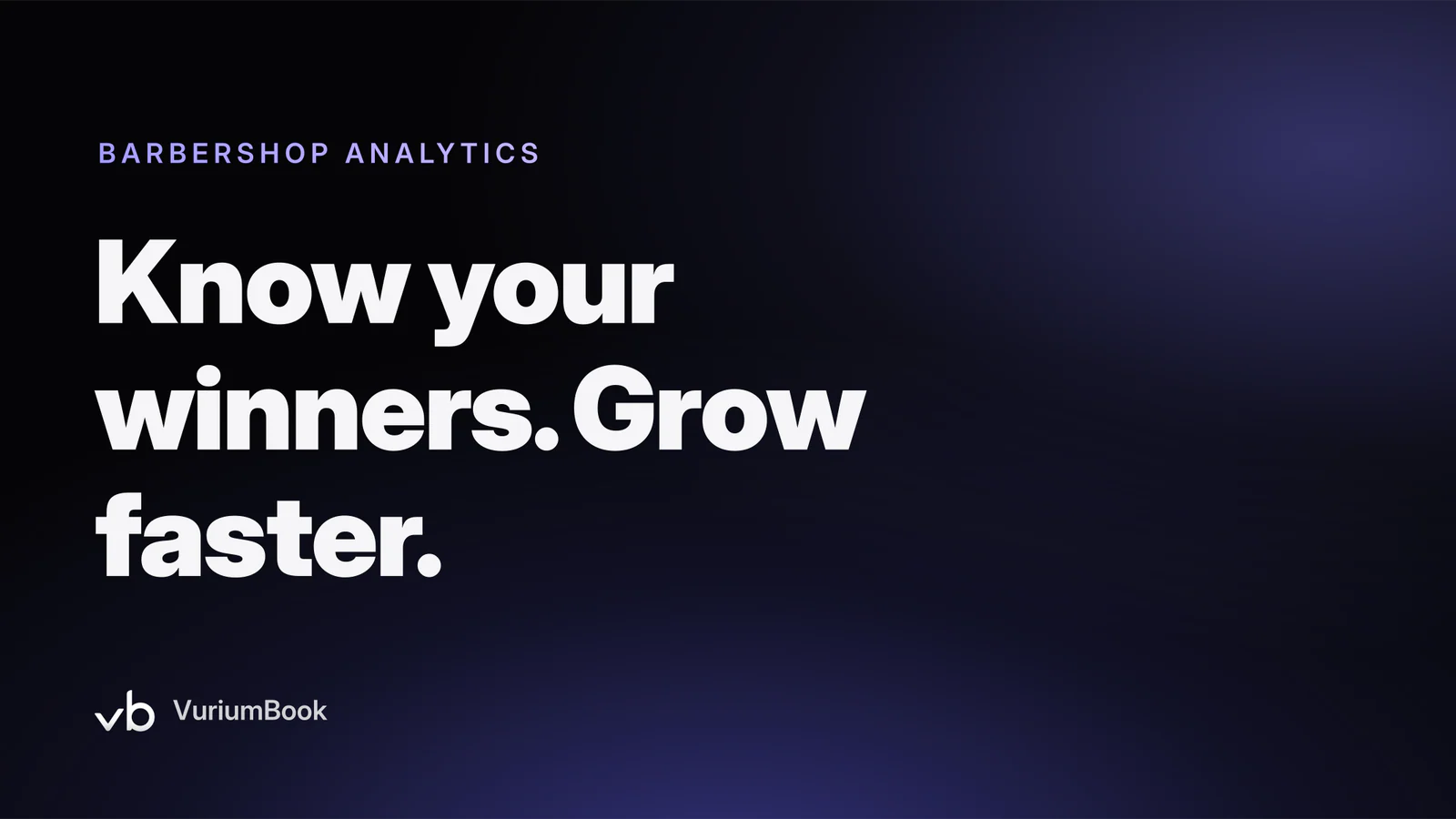 Bold white headline on dark background with violet accent highlighting barbershop revenue analytics article