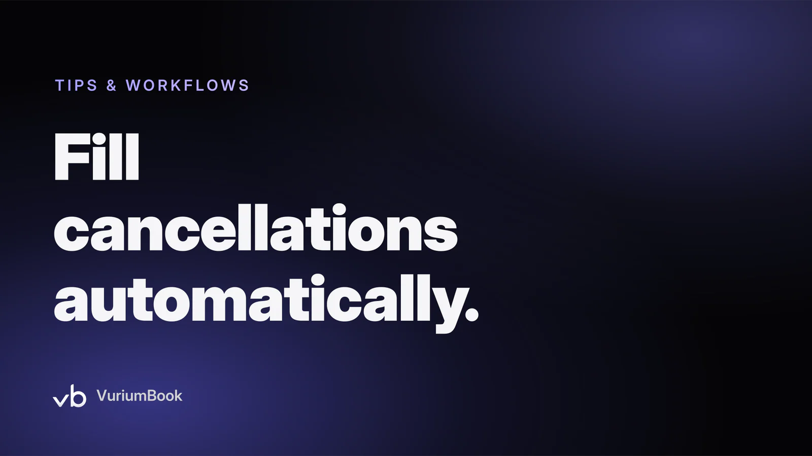 Bold white headline on dark background with violet accent stripe left side