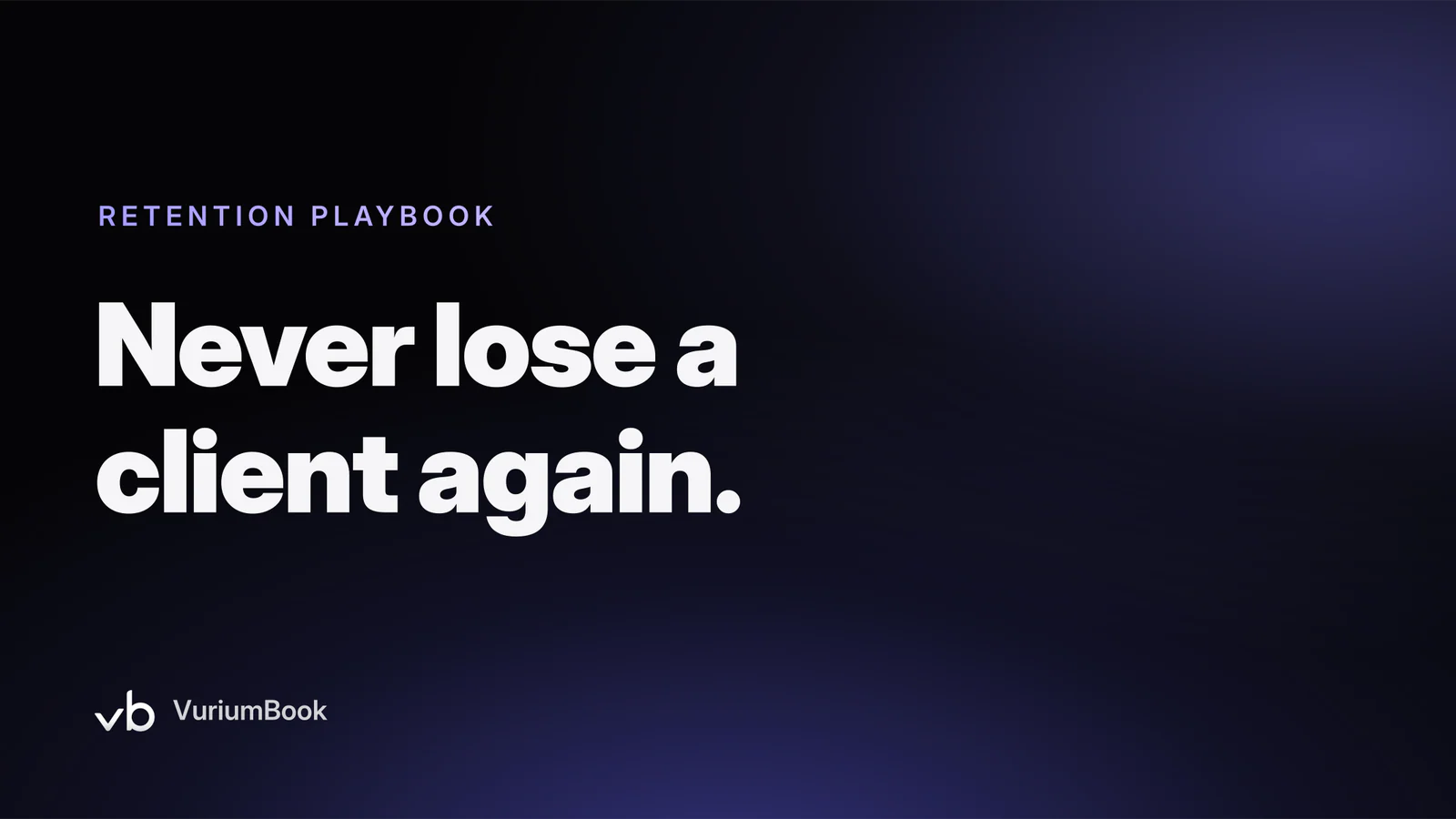 Bold white headline on dark background with violet accent line beside barbershop retention text