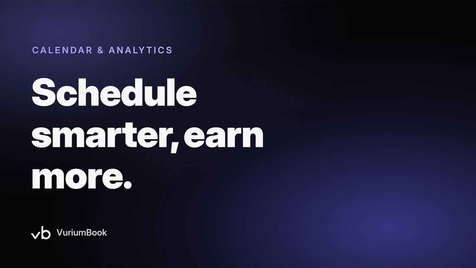 Bold headline on dark background with violet accent promoting smarter barbershop scheduling